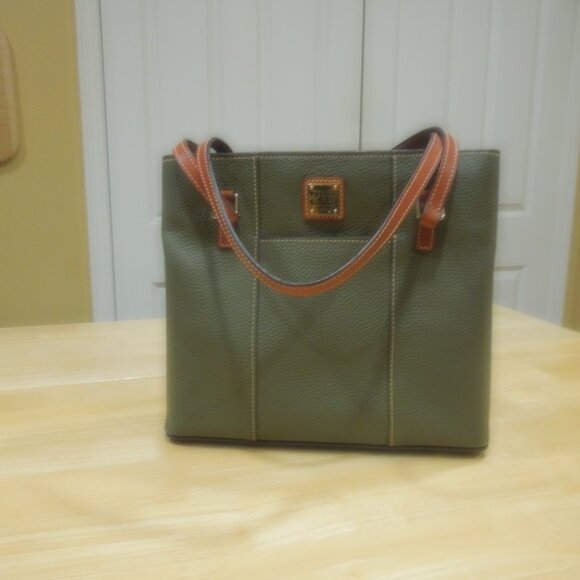 Dooney & Bourke Olive Pebble Leather Small Lexington Bag - Picture 2 of 8